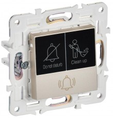 SKANDY Кнопка звонка с индикацией для отелей 10А SK-V17Sh шампань   SK-V14-2-10-K37  IEK