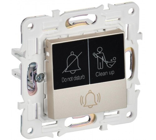 SKANDY Кнопка звонка с индикацией для отелей 10А SK-V17Sh шампань   SK-V14-2-10-K37  IEK