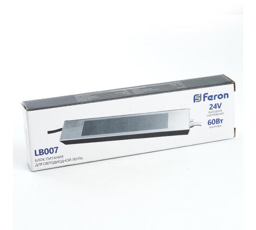 Трансформатор электронный для светодиодной ленты 60W 24V (драйвер), LB007 FERON  48057  FERON
