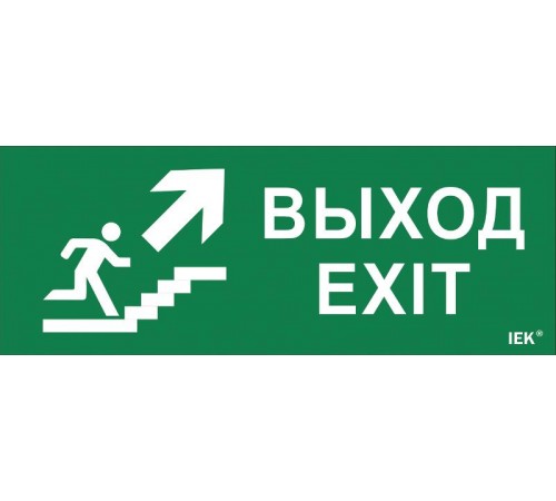 Пиктограмма (наклейка) "Выход/лестница вверх/фигура" ССА 1005  LPC10-1-35-13-VLVVF  IEK