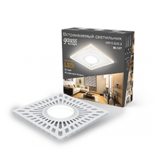 Светильник точечный встраиваемый Backlight BL127 Квадрат. Белый, Gu5.3, 3W, LED 3000K  BL127  Gauss