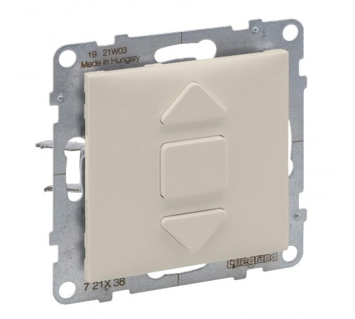 SUNO Переключатель кнопочный для жалюзи и рольставней 6А 250В. Безвинтовые зажимы. Цвет "Слоновая кость"  721238  Legrand