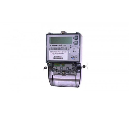 Счетчик Меркурий 204 ARTMX2-02 DPOBHR 5-100А; 230В (1,0/2,0; мнТ; оптопорт, RS485; 3 винта)