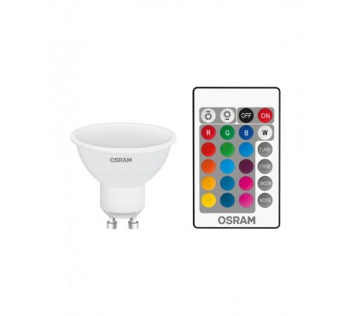 Лампа светодиодная LED Retrofit RGBW lamps with remote control 25 120° 4,5 W/2700K GU10 FR  4058075445970  OSRAM