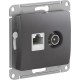 Glossa Графит Розетка 2-ая TV + компьютерная RJ45, кат. 5Е, механизм  GSL001389  SE