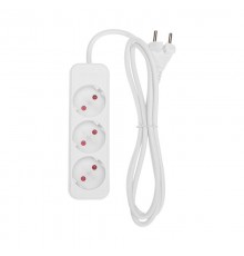 Удлинитель STANDARD 3 гнезда, 1,5м, 2х1,0мм, б/з, белый  13-4006  REXANT