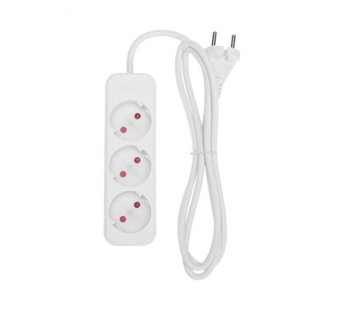 Удлинитель STANDARD 3 гнезда, 1,5м, 2х1,0мм, б/з, белый  13-4006  REXANT