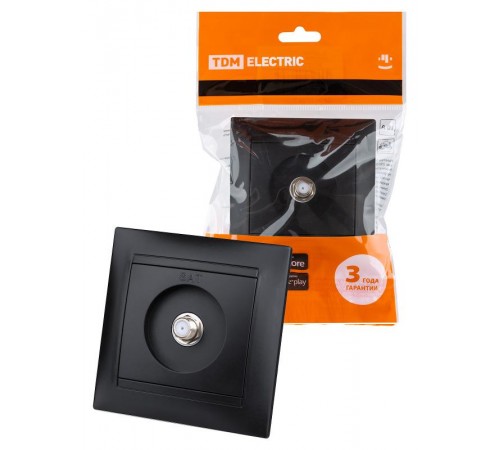 Розетка SAT (F-разъем) 0-2400МГц графит "Лама"  SQ1815-0621  TDM