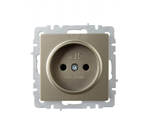 BRITE Розетка без заземления без шторок10А РС10-1-0-БрШ шампань  BR-R10-10-K37  IEK