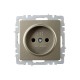 BRITE Розетка без заземления без шторок10А РС10-1-0-БрШ шампань  BR-R10-10-K37  IEK