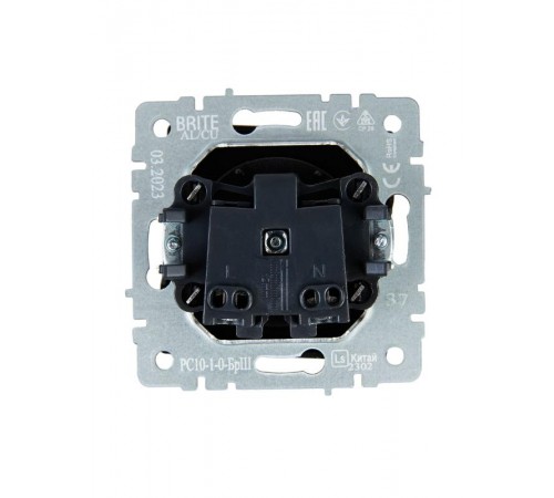 BRITE Розетка без заземления без шторок10А РС10-1-0-БрШ шампань  BR-R10-10-K37  IEK