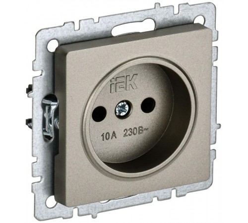 BRITE Розетка без заземления без шторок10А РС10-1-0-БрШ шампань  BR-R10-10-K37  IEK