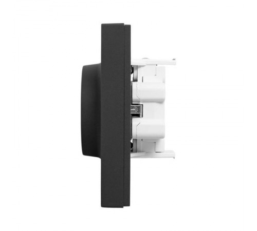 Механизм розетки двойной, 16А, с заземлением, со шторками, с рамкой, чёрный Эпика EKF  UP1-SOB-211  EKF