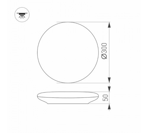 Светильник CL-FRISBEE-MOTION-R300-18W Day4000 (WH, 180 deg, 230V) (Arlight, IP54 Пластик, 3 года)  030104  Arlight