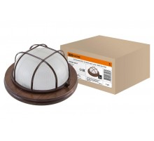 Светильник пылевлагозащищенный под лампу для ЖКХ НПБ1102 венге круг с реш. 100Вт IP54  SQ0303-0427  TDM