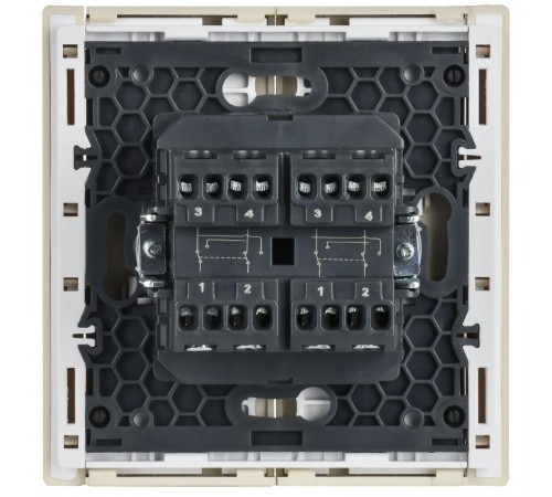 FORTE&PIANO Выключатель 2-клавишный перекрестный 10А FP409 ваниль  FP-V23-0-10-1-K10  IEK