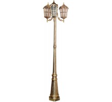 Светильник садово-парковый PL110 3*60W 230V E27 560*560*2020мм черное золото (столб 2M)  11302  FERON