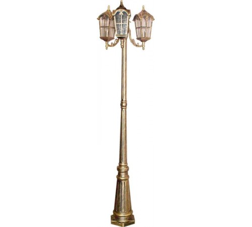 Светильник садово-парковый PL110 3*60W 230V E27 560*560*2020мм черное золото (столб 2M)  11302  FERON