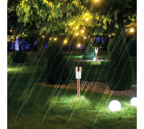 Cветильник садовый декоративный SL-SS30-CPR на солнечной батарее, нержавеющая сталь, "медный", 32 см  Б0032594  ЭРА