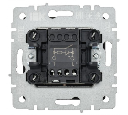 BRITE Выключатель 1-клавишный с индикацией 10А ВС10-1-1-БрМ маренго  BR-V10-1-10-K35  IEK