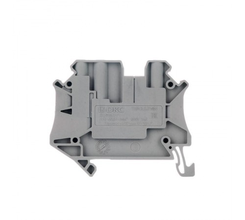 Клемма проходная, винтовой зажим, 3 точки подключения, 2.5 кв.мм, серая  TUR-2.5-TWIN  DKC