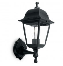 Светильник садово-парковый НБУ 04-60-001, вверх/вниз, 4-х гранник 60W E27 230V, черный  32226  Feron