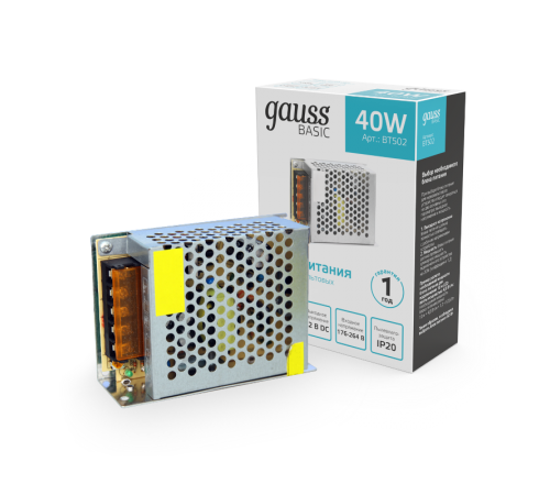 Блок питания Basic 12V 40W IP20 1/120  BT502  Gauss