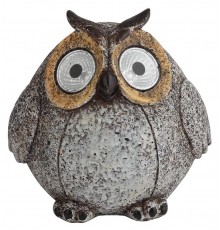 Cветильник садовый декоративный Сова серая на солнечной батарее ERAFYS01-08 полистоун, 11,5 см  Б0044840  ЭРА