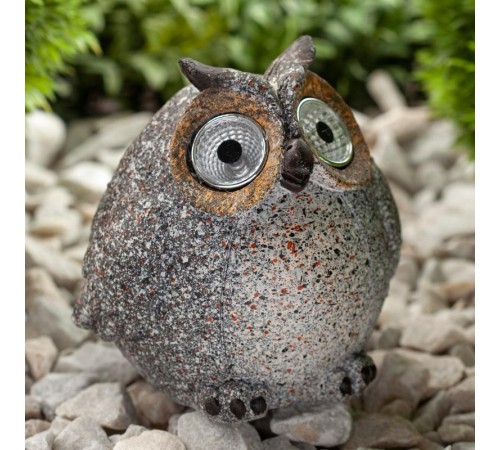 Cветильник садовый декоративный Сова серая на солнечной батарее ERAFYS01-08 полистоун, 11,5 см  Б0044840  ЭРА