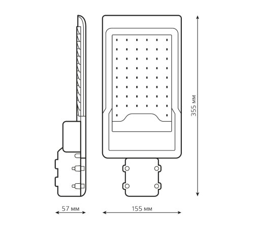 Светильник светодиодный консольный Avenue 50W 5000lm 3000K 190-250V IP65 355*155*57мм черный КСС "Ш" LED 1/10  629534150  Gauss