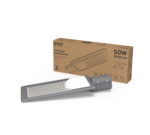 Светильник светодиодный консольный Avenue 50W 5000lm 3000K 190-250V IP65 355*155*57мм черный КСС "Ш" LED 1/10  629534150  Gauss