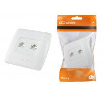 Розетка двойная телефонная RJ11  белая "Онега"   SQ1805-0021  TDM