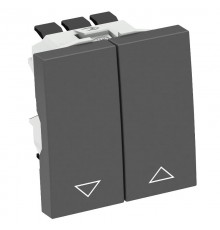 Выключатель для рольставней двухклавишный 1-полюс 10A 250В 1 модуль Modul45, 45х45мм черный  6120952  OBO Bettermann