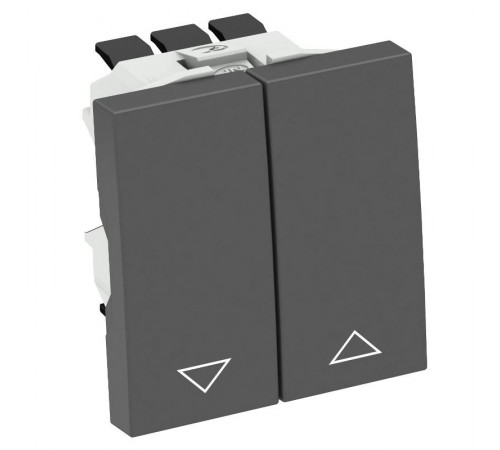Выключатель для рольставней двухклавишный 1-полюс 10A 250В 1 модуль Modul45, 45х45мм черный  6120982  OBO Bettermann