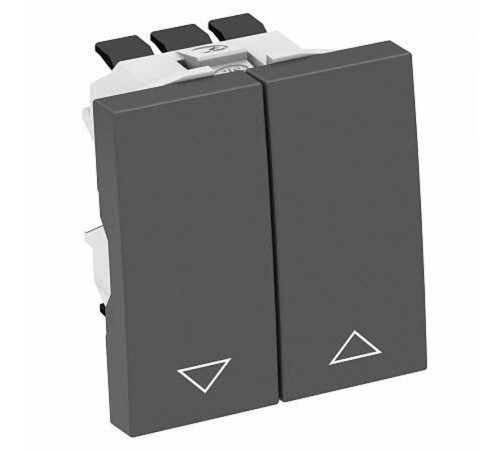 Выключатель для рольставней двухклавишный 1-полюс 10A 250В 1 модуль Modul45, 45х45мм черный  6120982  OBO Bettermann