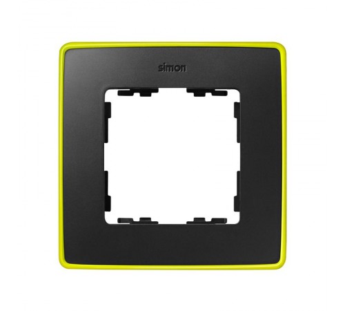 Simon 82 Рамка декоративная, 1 пост, Select, Neon, S82 Detail, графит-жёлтый  8201610-262  Simon