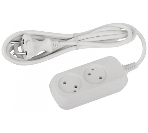 Удлинитель электрический ЭРА UDL-10-215 Greenline 2 розетки без заземления 1,5м ПВС 2x0.75мм2   Б0065055  ЭРА