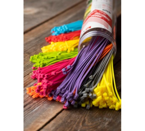 Набор хомутов цветных "Лето" (450 шт.): 2,5х100, 3,6х200, 3,6х300 FlexLock PROxima  plc-fl-set-su  EKF