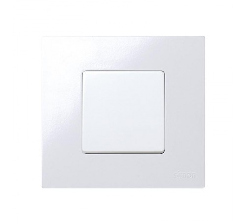 Simon 27 Выключатель 1-кл кнопочный, 10А 250В, широкий модуль, S27, белый  27659-65  Simon