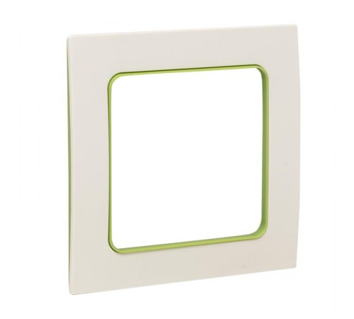 Стокгольм Рамка 1-местная белая с линией цвета зеленый PROxima  EXM-G-302-20  EKF
