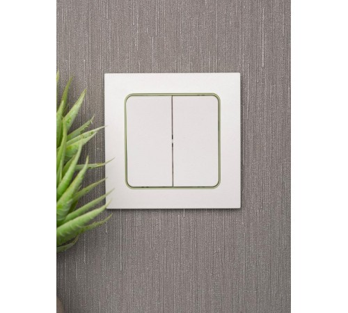 Стокгольм Рамка 1-местная белая с линией цвета зеленый PROxima  EXM-G-302-20  EKF