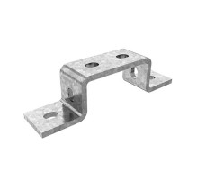 Прямоугольная скоба для двойного СТРАТ-профиля 41х41 мм, толщ. 6,0 мм, гор. цинк, 376145  СКП-82х41-6,0-ГЦ   Ostec