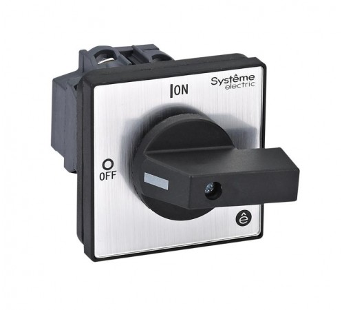 Выключатель-Разъединитель 4P 20A IP20 с чёрной рукояткой на дверцу 4 винтами  MSD20420B  SE