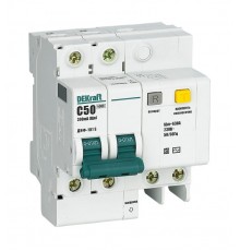 Выключатель автоматический дифференциального тока со встроенной защитой от сверхтоков ДИФ-101 2P 50A 300мА селективный S  15308DEK  DEKraft