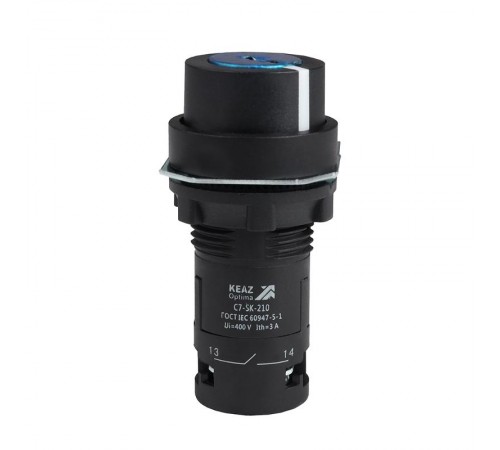 Переключатель 2 положения OptiSignal Compact D22 C7-SK-210 черный с ключом 1НО XB7NG21  362144  КЭАЗ