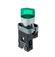Переключатель с LED подсветкой, 24V AC/DC , зеленый, 3 полож. 1NO, фикс., мет. MTB2-BK3361  58219  ОВЕН