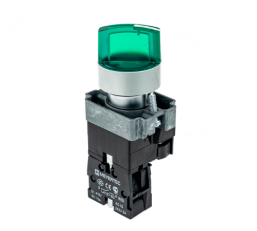 Переключатель с LED подсветкой, 24V AC/DC , зеленый, 3 полож. 1NO, фикс., мет. MTB2-BK3361  58219  ОВЕН