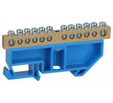 Шина PE "земля" на DIN-изол ШНИ-8х12-12-Д-синий NO-222-53 Б0033433  ЭРА