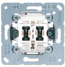 Двухклавишный механизм кнопок без фиксации 10 A / 250 В, НО контакты, с лампами подсветки, пружинные зажимы; не подходит к клавишам серии EP; универса