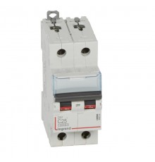 Выключатель автоматический двухполюсный DX3 10000 25А C 16кА  409204  Legrand